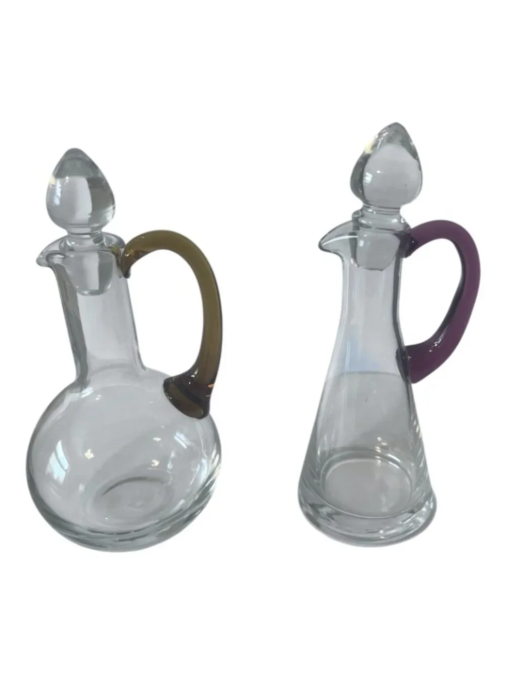 Pier 1 Imports Glass Oil and Vinegar Cruet Set With Stoppers Boxed
